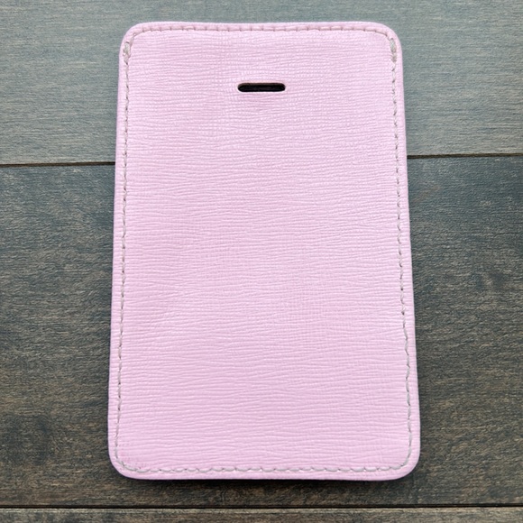 TED BAKER LONDON Pink Leather Luggage Tag, Travel Suitcase ID, 100% Authentic - Picture 4 of 9